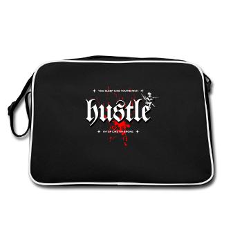 Bouscule-toi dormir comme si tu étais riche Je suis debout comme si j’étais - Sac Retro - noir/blanc - Dos