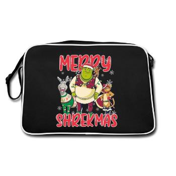 Shrek Design Merry Shrekmas Christmas - Retro Bag - black/white - Back