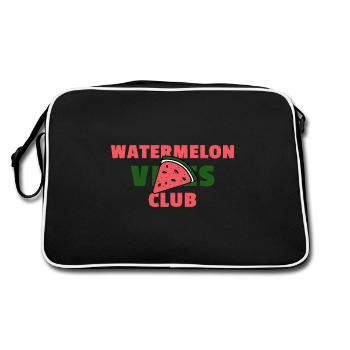 Watermelon Vibes Club – Wassermelonen - Retro Tasche - Schwarz/Weiß - Hinten