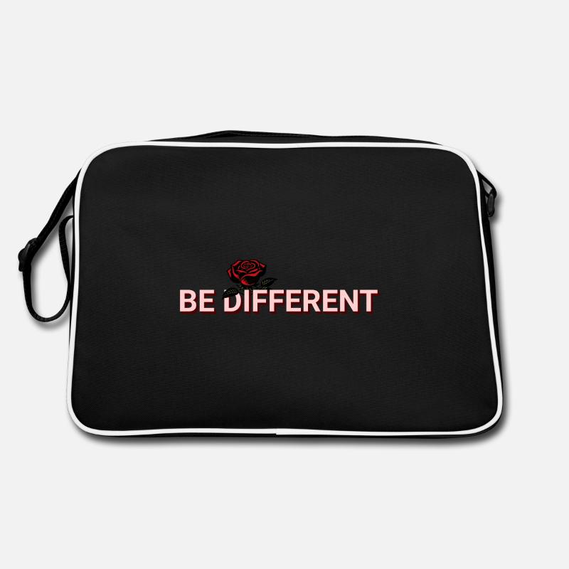 BE DIFFERENT – Rote Rose Selbstliebe Positivität Retro Tasche