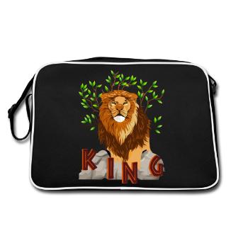 ROI LION - Sac Retro - noir/blanc - Dos