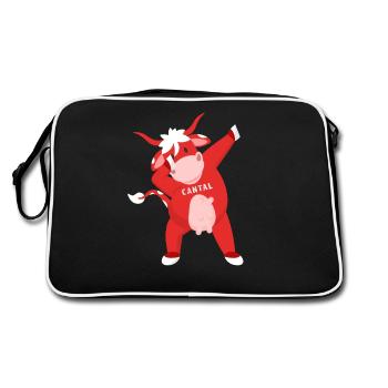 vache CANTAL SALERS Auvergne humoristique - Sac Retro - noir/blanc - Dos