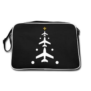 Sapin de Noël composé d'avions pour le pilote de l'avion - Sac Retro - noir/blanc - Dos