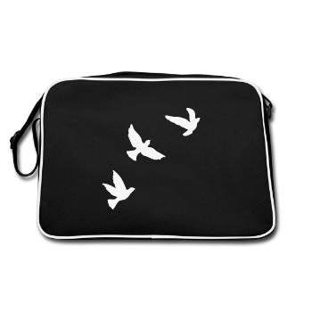 3 oiseaux volants blancs - Sac Retro - noir/blanc - Dos