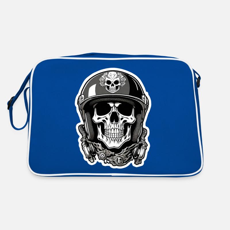 Skull - Skeleton - Skull - Motorcycle Helmet Retro Bag