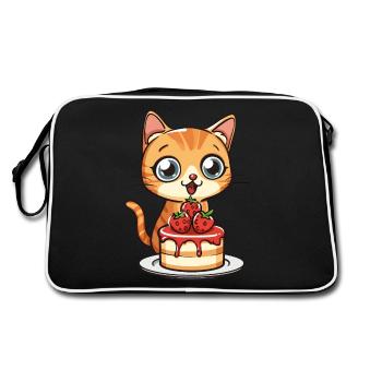 Tarte au chat Gâteau Bec sucré Grignotage Cuisson Sucré - Sac Retro - noir/blanc - Dos