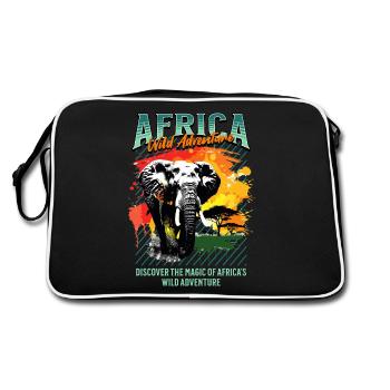 Africa Elephant Nature Adventure Wilderness Safari - Retro Bag - black/white - Back