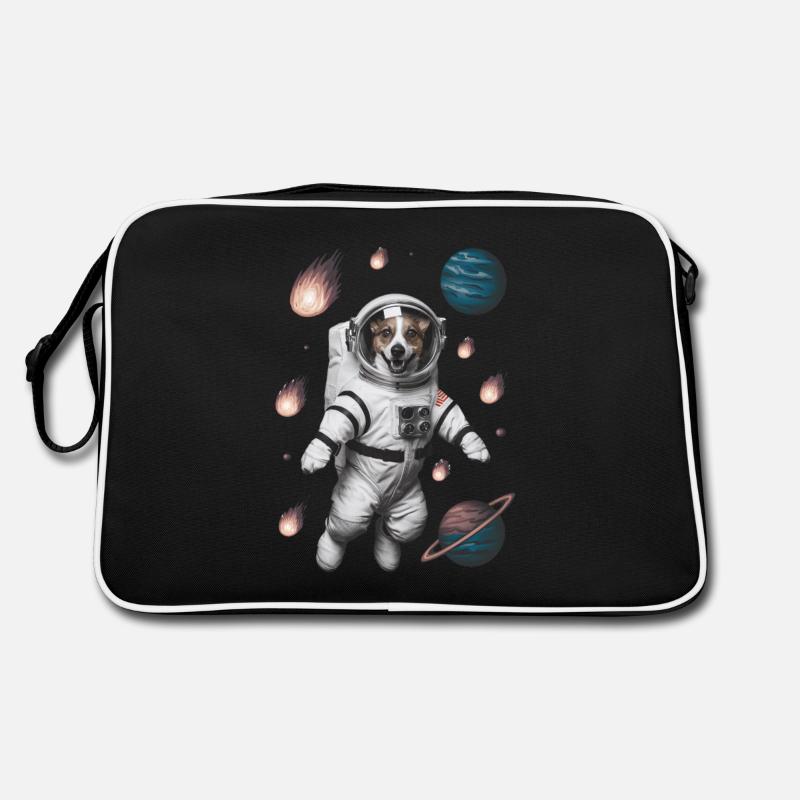 Abenteuer Weltraum Hund Retro Tasche