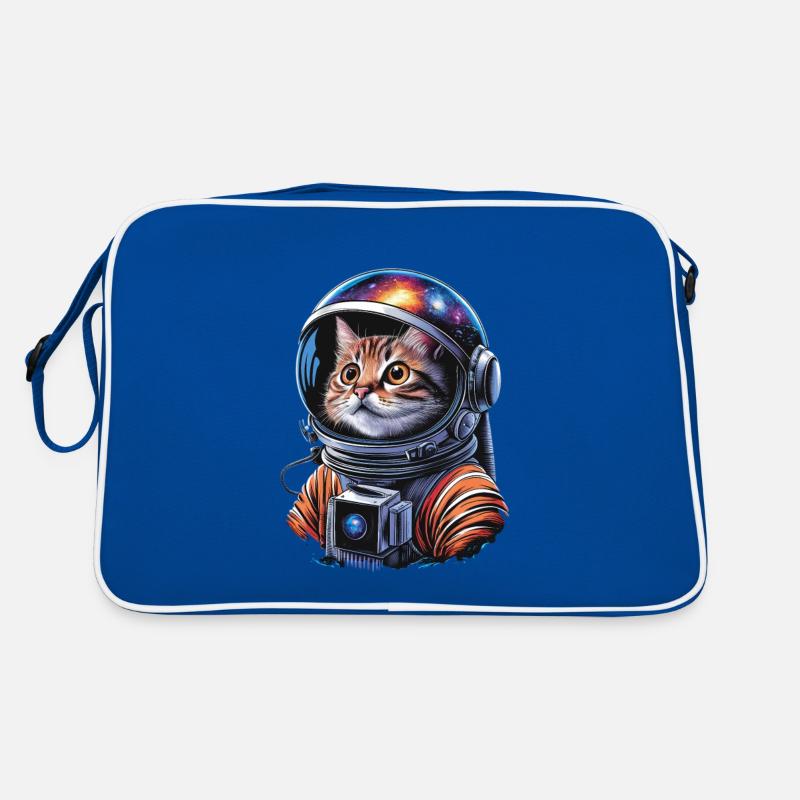 Galactic cat astronaut explores space Retro Bag