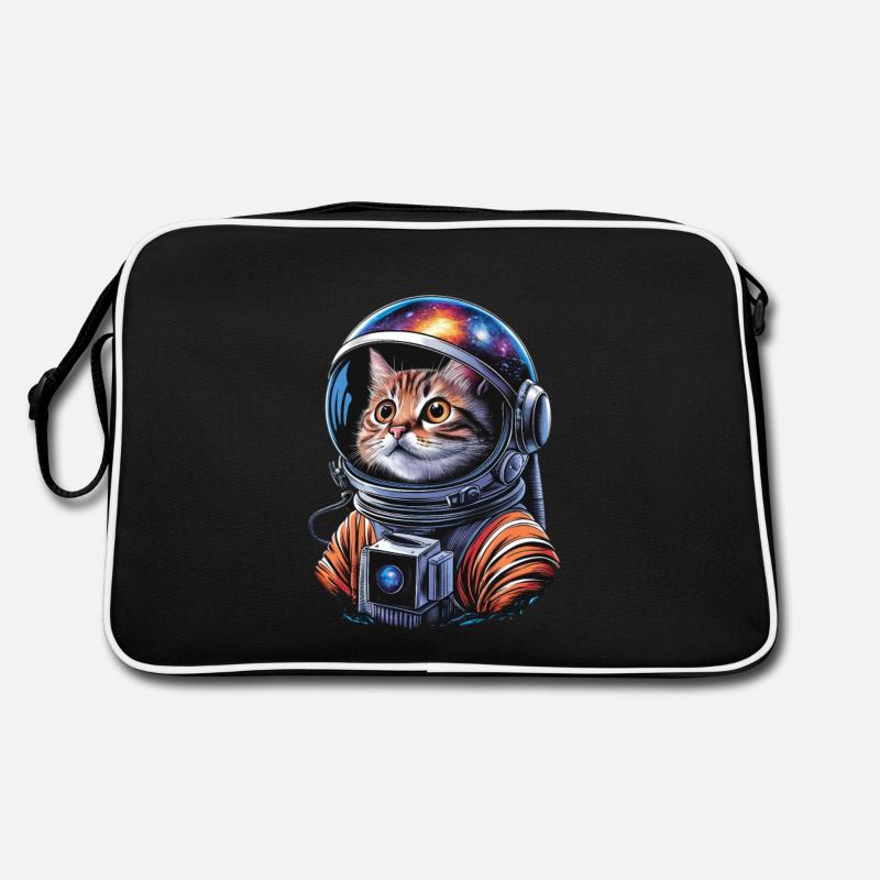 Galactic cat astronaut explores space Retro Bag