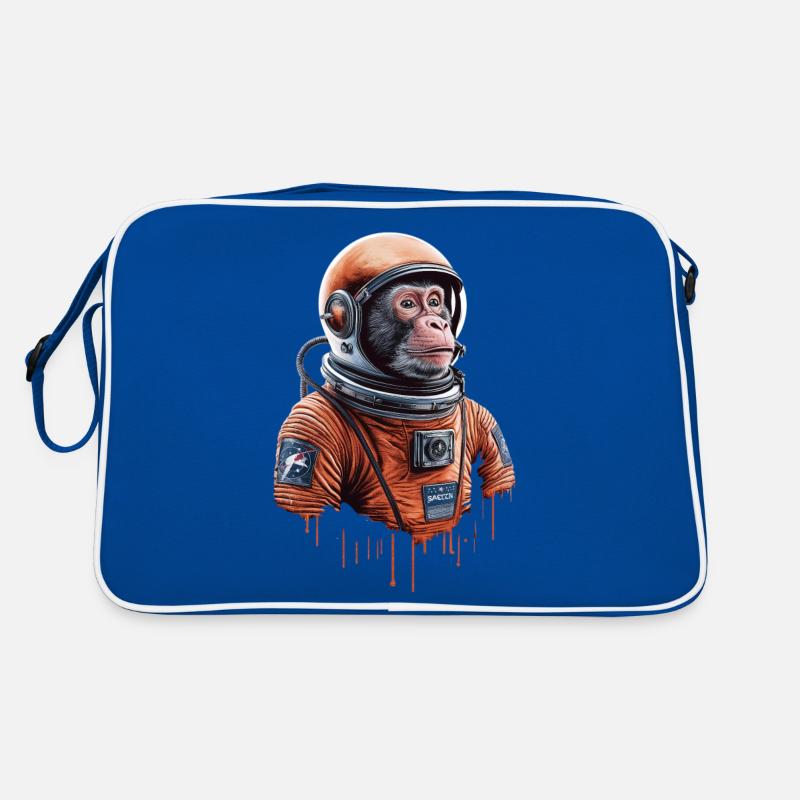 Space Adventure with an Astronaut Monkey Retro Bag