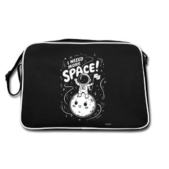 I Need More Space Astronaut on Moon - Retro Bag - black/white - Back