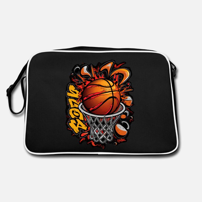 Graffiti de basket-ball dynamique Sac Retro