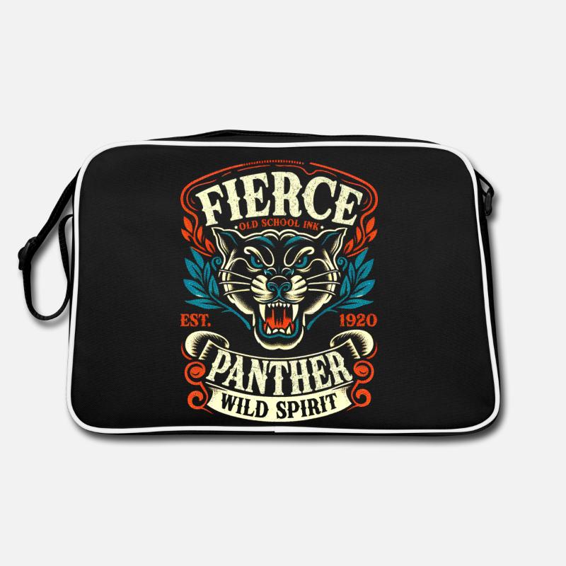 Fierce Panther Old School Tattoo Wild Retro Bag