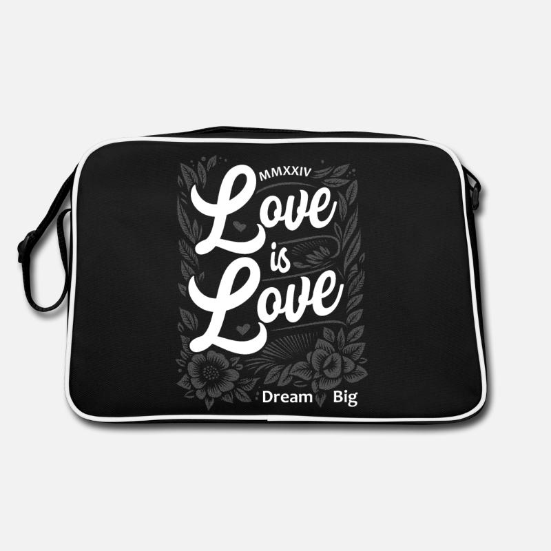 Love is Love Elegant Script with Dream Big Message Retro Bag