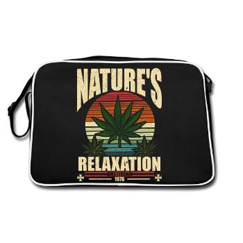 Nature's Relaxation 1976 Retro Cannabis Leaf - Retro Bag - black/white - Back