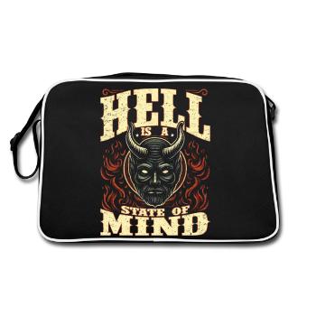 Retro Demon Design Hell is a State of Mind - Sac Retro - noir/blanc - Dos