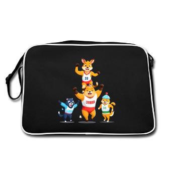 Cartoon Animal sport - Retro Bag - black/white - Back