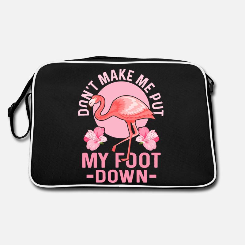 Ne me forcez pas à poser mon pied Flamingo Pink Bird Sac Retro