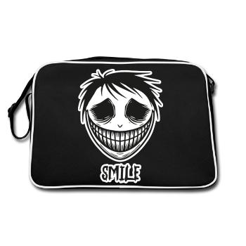 Visage souriant effrayant - Conception de sourire - Sac Retro - noir/blanc - Dos