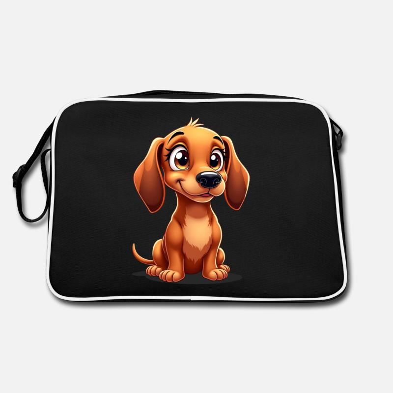 Süßer Dackel - Drolliger Dachshund Retro Tasche
