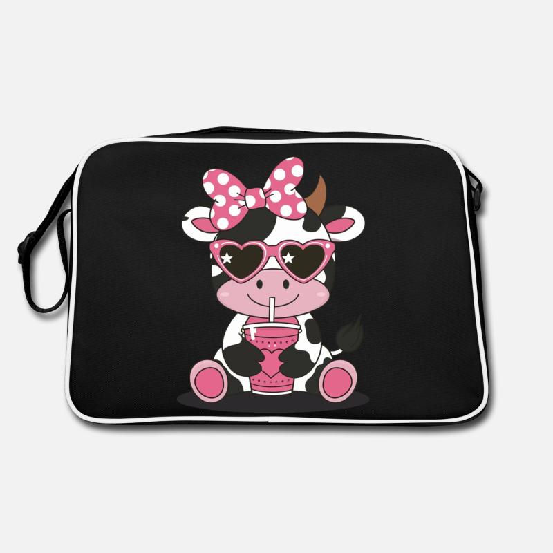 Illustration de lunettes de soleil de vache - Sac Retro - noir/blanc
