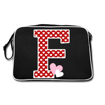 Lettre F cœur - Sac Retro - noir/blanc - Dos