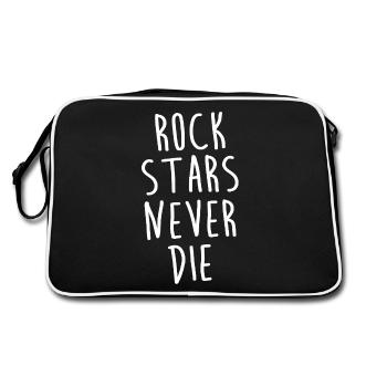 Rock Stars never die - RockNRoll - Retro Bag - black/white - Back