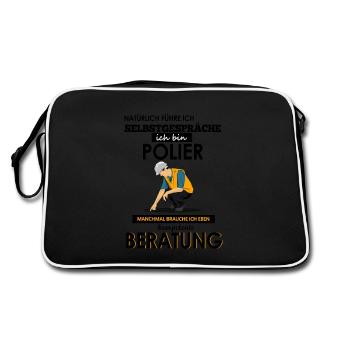 Polished Shirt • Construction Site • Site Manager Gift - Retro Bag - black/white - Back