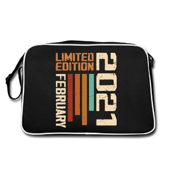 Born in February 2021 Retro 2021 Anniversary - Retro Bag - black/white - Back