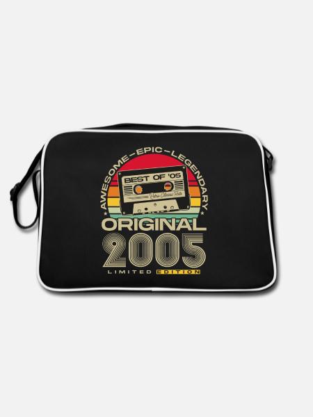 Original 2005 Jahrgang Vintage Retro Geburtstag - Retro Tasche - Schwarz/Weiß