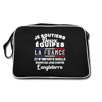 Je soutiens deux équipes la France - Sac Retro - noir/blanc - Dos