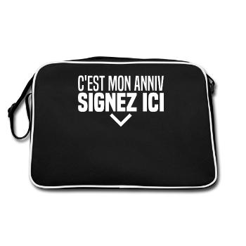 C'est Mon Anniv À Signer Cadeau Anniversaire - Sac Retro - noir/blanc - Dos