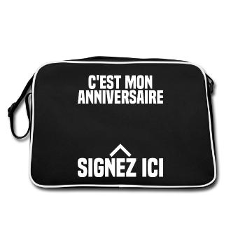 C'est Mon Anniversaire À Signer Cadeau Anniv - Sac Retro - noir/blanc - Dos