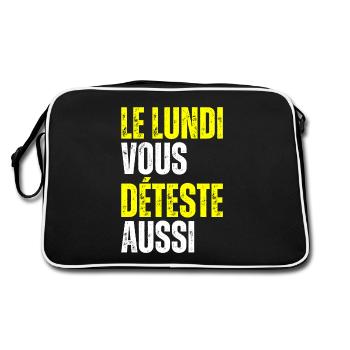 Le Lundi Vous Déteste Aussi J'aime Pas Lundi Matin - Sac Retro - noir/blanc - Dos