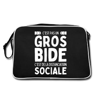 J'ai Pas Un Gros Bide Humour Anti Sociale Distance - Sac Retro - noir/blanc - Dos
