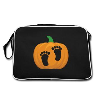 Annonce de grossesse enceinte en attente - Sac Retro - noir/blanc - Dos