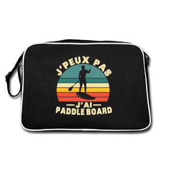 J peux pas j ai paddle board humour cadeau - Sac Retro - noir/blanc - Dos