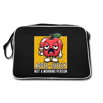 APPLE-LUTELY NOT A MORNING PERSON - Retro Bag - black/white - Back