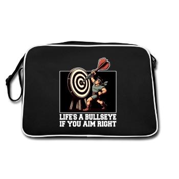 LIFE'S A BULLSEYE IF YOU AIM RIGHT - Retro Bag - black/white - Back