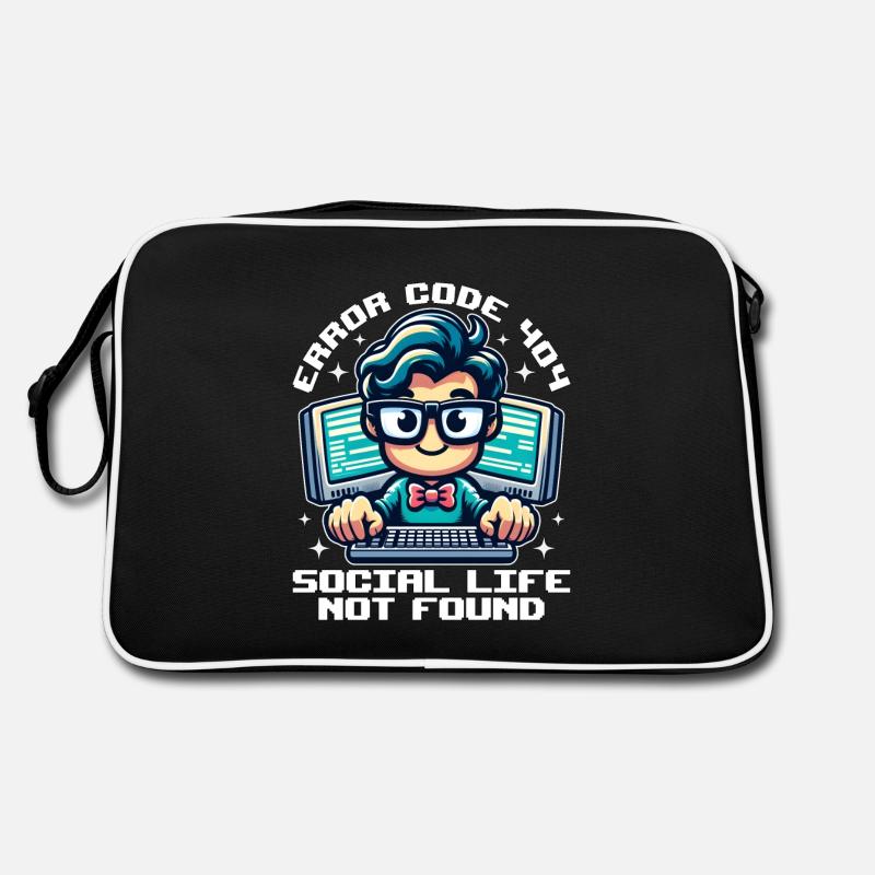 FEHLERCODE 404 SOZIALES LEBEN NICHT GEFUNDEN Retro Tasche