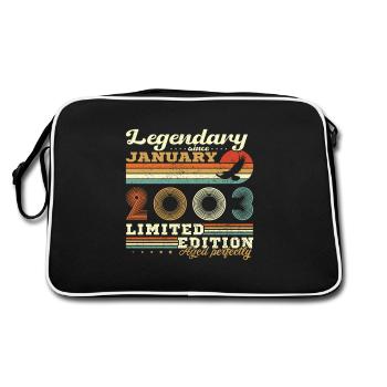 Janvier 2003 Retro Vintage Anniversaire Cadeau - Sac Retro - noir/blanc - Dos