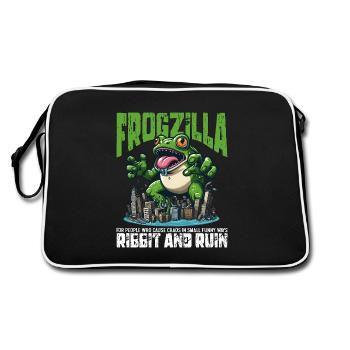 RIBBIT AND RUIN - FROGZILLA - Retro Bag - black/white - Back