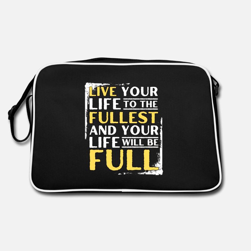 LEBE DAS LEBEN IN VOLLEN ZÜGEN UND DEIN LEBEN WIRD ERFÜLLT SEIN Retro Tasche