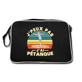 Je peux pas J'ai pétanque Humour cadeau - Sac Retro - noir/blanc - Dos