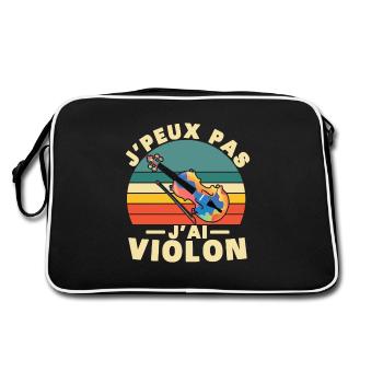 Ich kann keine Geige haben - Retro Tasche - Schwarz/Weiß - Hinten