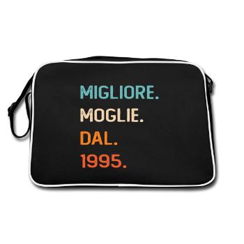 Wife since 1995 - Retro Bag - black/white - Back