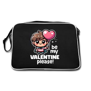 WOULD YOU BE MY VALENTINE PLEASE - HAPPY VALENTINE - Retro Bag - black/white - Back