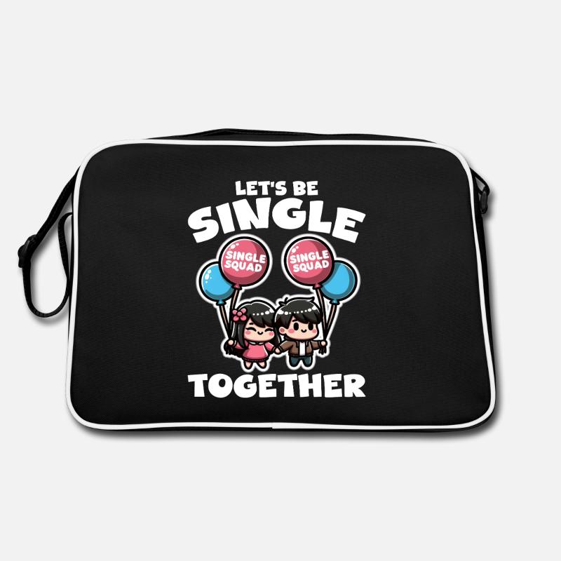 LET'S BE SINGLE TOGETHER - GIFT - Retro Bag - black/white