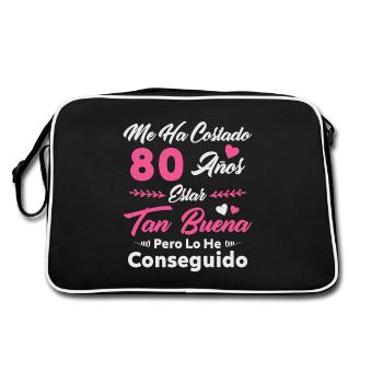 It Has Taken Me 80 Years 80 Birthday Women - Retro Bag - black/white - Back
